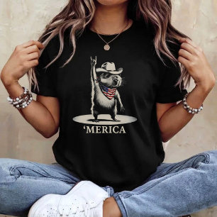 USA 'Merica Capybara 4th of July Funny Patriotic T-Shirt