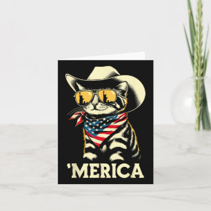 Usa merica Cat 4th Of July Men Women Kids Funny Pa Card