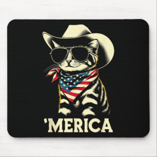Usa merica Cat 4th Of July Men Women Kids Funny Pa Mouse Pad
