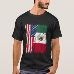 USA Mexico Half Flag American Mexican Heritage T-Shirt