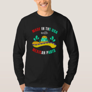 Usa Mexico Mexican Flag Sombrero Maracas Fiesta Ca T-Shirt