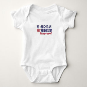 USA - MI = Michigan Not Minnesota Confusion Baby Bodysuit