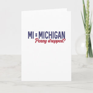 USA - MI = Michigan Not Minnesota Confusion Card