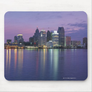 USA, Michigan, Detroit skyline, night Mouse Pad