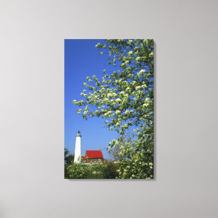 USA, Michigan, East Tawas. Tawas Lighthouse with Canvas Print