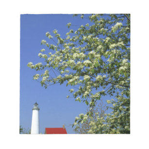 USA, Michigan, East Tawas. Tawas Lighthouse with Notepad
