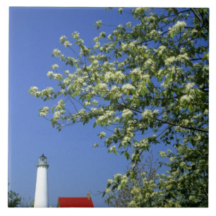 USA, Michigan, East Tawas. Tawas Lighthouse with Tile