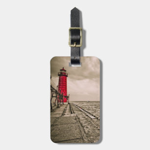 USA, Michigan, Grand Haven Lighthouse Luggage Tag