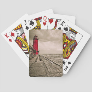 USA, Michigan, Grand Haven Lighthouse Playing Cards