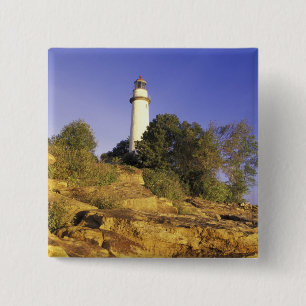 USA, Michigan, Lake Huron. Pointe Aux Barques 15 Cm Square Badge