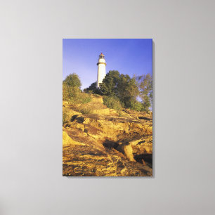 USA, Michigan, Lake Huron. Pointe Aux Barques Canvas Print