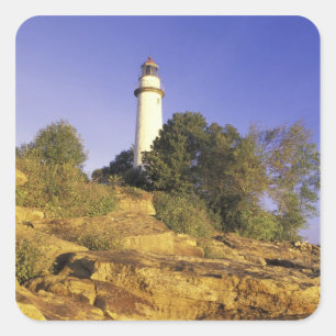 USA, Michigan, Lake Huron. Pointe Aux Barques Square Sticker
