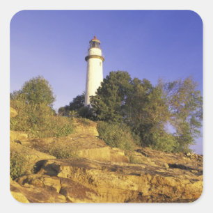 USA, Michigan, Lake Huron. Pointe Aux Barques Square Sticker
