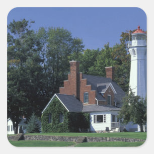 USA, Michigan, Lake Huron. Port Sanilac Square Sticker