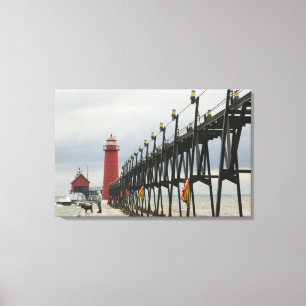 USA, Michigan, Lake Michigan Shore, Grand Haven: Canvas Print