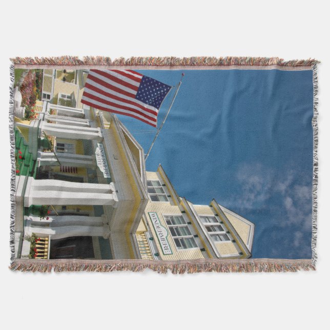 USA, Michigan, Mackinac Island Throw Blanket (Front)
