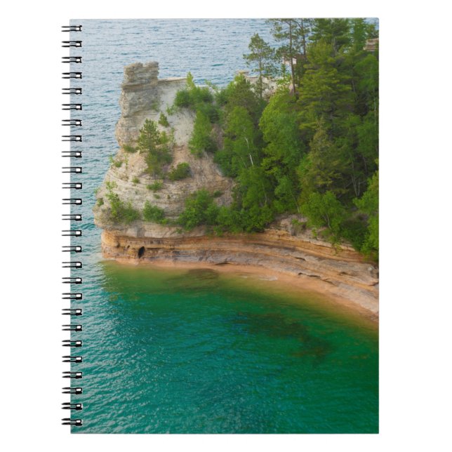 USA, Michigan. Miner's Castle Rock Formation Spiral Notebook (Front)