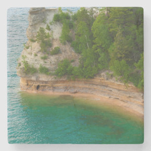 USA, Michigan. Miner's Castle Rock Formation Stone Coaster
