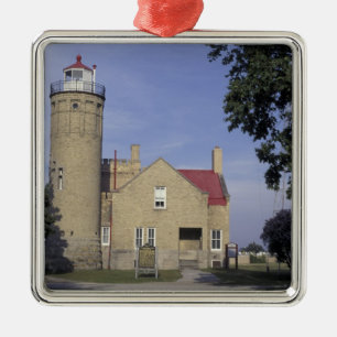 USA, Michigan Old Mackinac Point Lighthouse Metal Tree Decoration