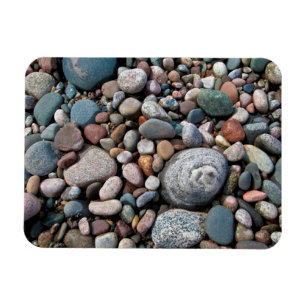 USA, Michigan. Polished Pebbles On The Shore Magnet