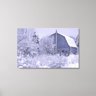 USA, Michigan, Rochester Hills. Snowy blue Canvas Print