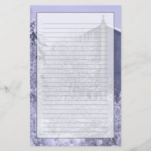 USA, Michigan, Rochester Hills. Snowy blue Stationery
