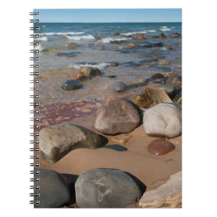 USA, Michigan. Rounded Boulders On 12 Mile Spiral Notebook