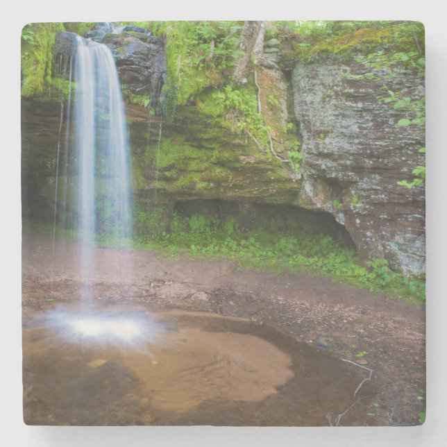 USA, Michigan. Scott's Falls In Upper Michigan Stone Coaster (Front)