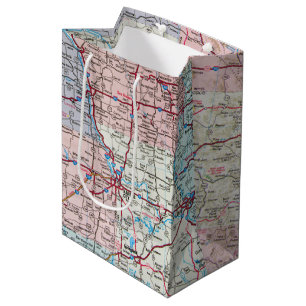 USA Midwest Map Medium Gift Bag