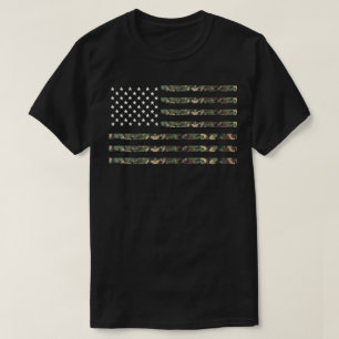 USA Military Camo Flag  T-Shirt