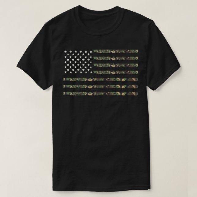 USA Military Camo Flag  T-Shirt (Design Front)
