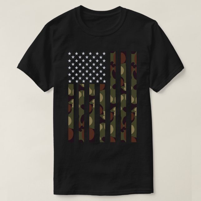 USA Military Flag Camo  T-Shirt (Design Front)