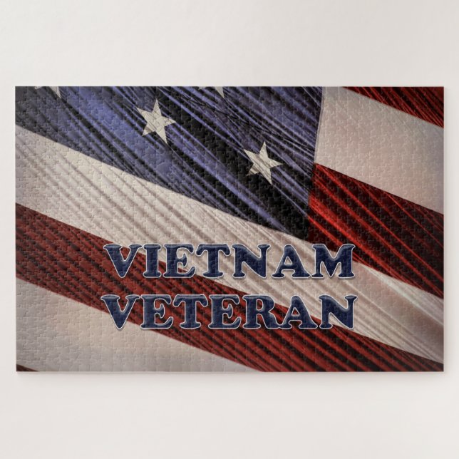 USA Military Patriotic Flag Vietnam Veteran Jigsaw Puzzle (Horizontal)