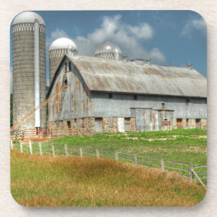 USA, Minnesota Barn And Silo Coaster