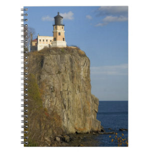 USA, Minnesota. Split Rock Lighthouse on Lake Spiral Notebook
