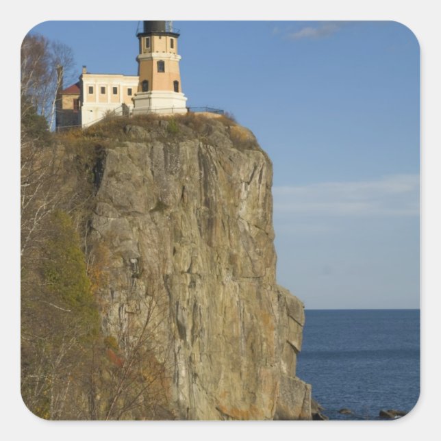 USA, Minnesota.  Split Rock Lighthouse on Lake Square Sticker (Front)