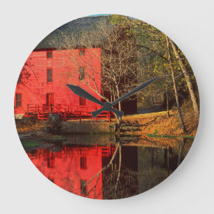USA, Missouri, Alley Mill At Alley Spring Ozark Large Clock