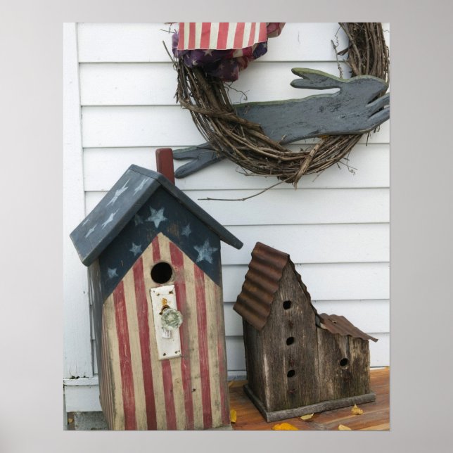 USA, Missouri, Herman: Patriotic Birdhouses, Poster (Front)