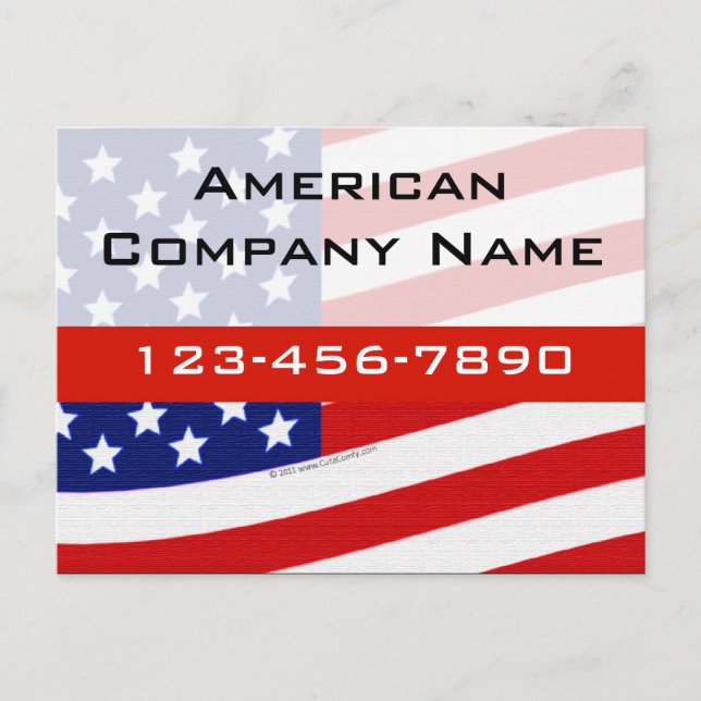 USA Modern Waving Flag Postcard (Front)