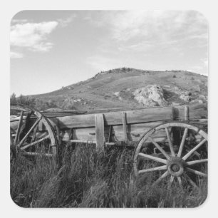 USA, Montana, Bannack State Park Old wagon made Square Sticker