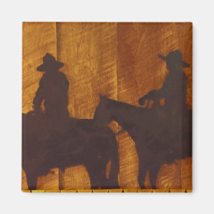 USA, Montana, Boulder River Cowboys on horses Magnet