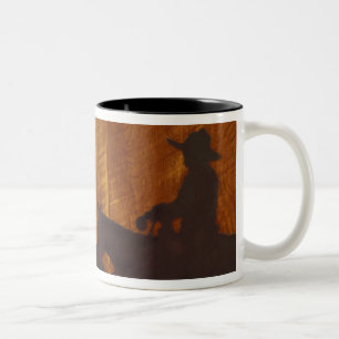 USA, Montana, Boulder River Cowboys on horses Two-Tone Coffee Mug
