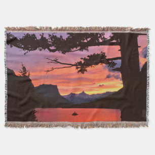 USA, Montana, Glacier National Park. Landscape Throw Blanket