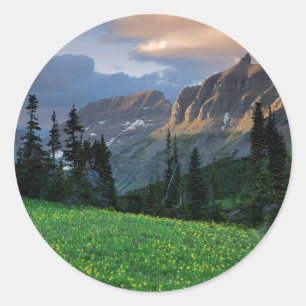 USA, Montana, Glacier National Park, Logan Pass Classic Round Sticker
