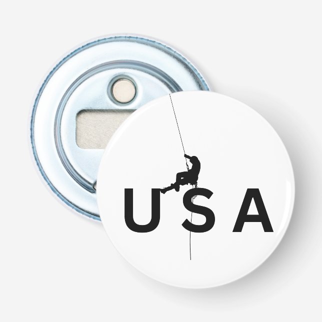 USA mountain climbing Bottle Opener (Front)