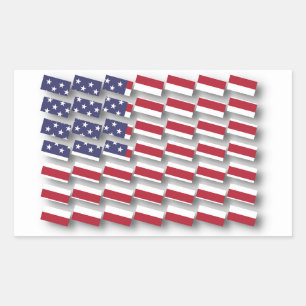 USA Multi Section Flag Pattern Rectangular Sticker