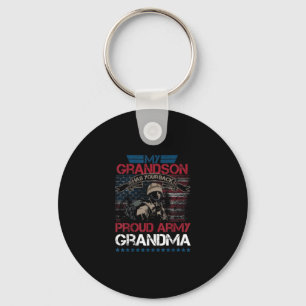 USA  My Grandson Has Your Back Proud Army Grandma Key Ring
