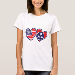 USA---Nashville-Flag-Hearts T-Shirt