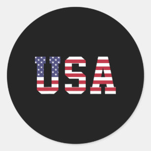 Usa National American Flag 4th Of July  Classic Round Sticker
