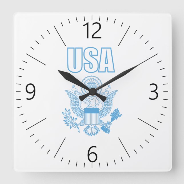 USA national emblem Square Wall Clock (Front)